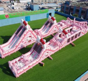 CR2-561 Hello Kitty Theme Giant Inflatable Obstacle Courses Challenging Run