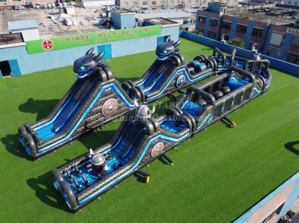 CR2-562 How To Train Your Dragon Theme Giant Inflatable Obstacle Courses Challenging Run