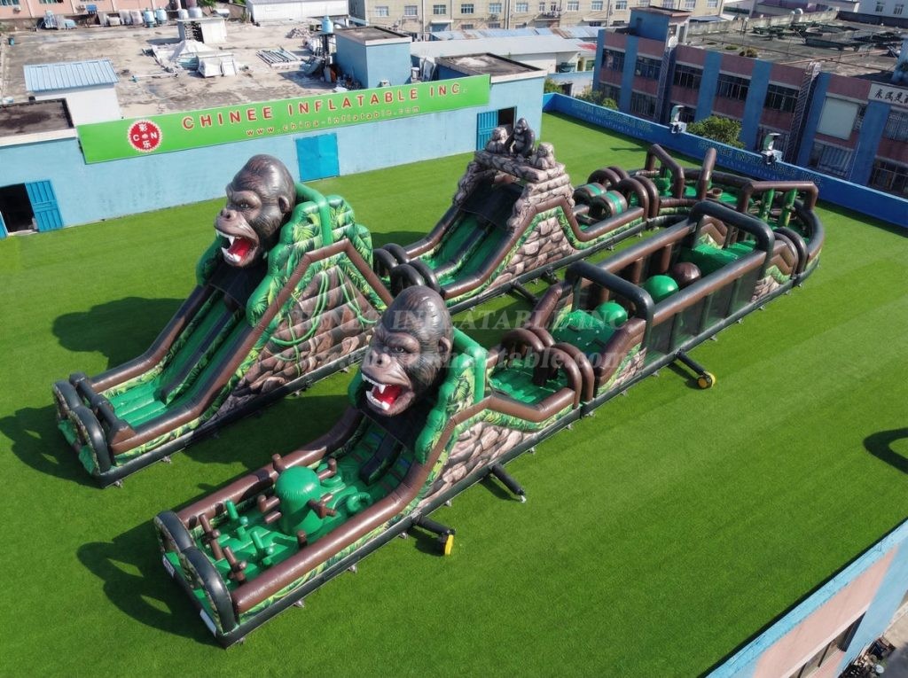 CR2-563 King Kong Theme Giant Inflatable Obstacle Courses Challenging Run