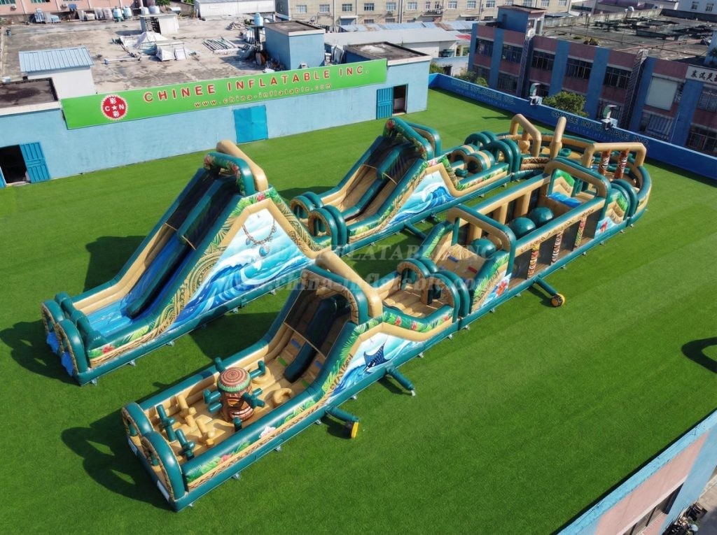 CR2-572 Moana Theme Giant Inflatable Obstacle Courses Challenging Run