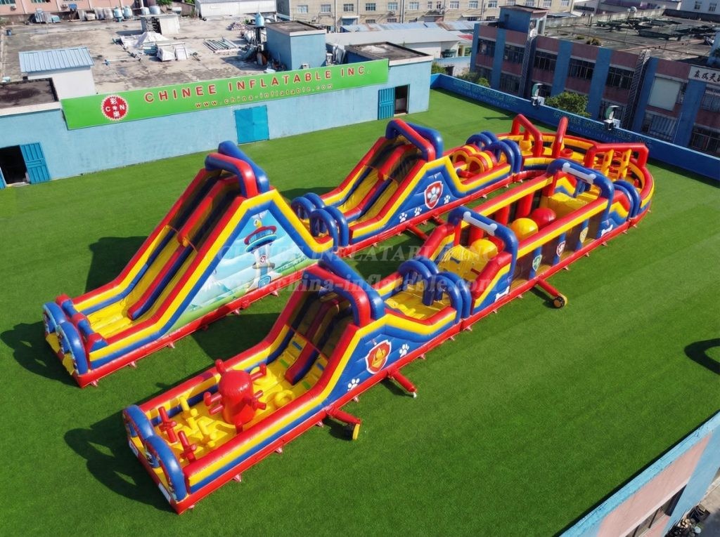 CR2-578 Paw Patrol Theme Giant Inflatable Obstacle Courses Challenging Run