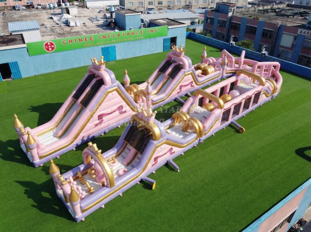 CR2-584 Princess Parties Theme Giant Inflatable Obstacle Courses Challenging Run