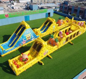 CR2-594 SpongeBob Theme Giant Inflatable Obstacle Courses Challenging Run