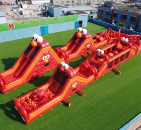 CR2-606 Tickle Me Elmo Theme Giant Inflatable Obstacle Courses Challenging Run