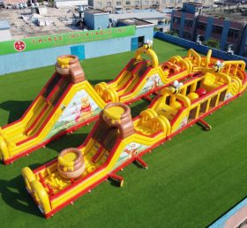 CR2-613 Winnie The Pooh Theme Giant Inflatable Obstacle Courses Challenging Run