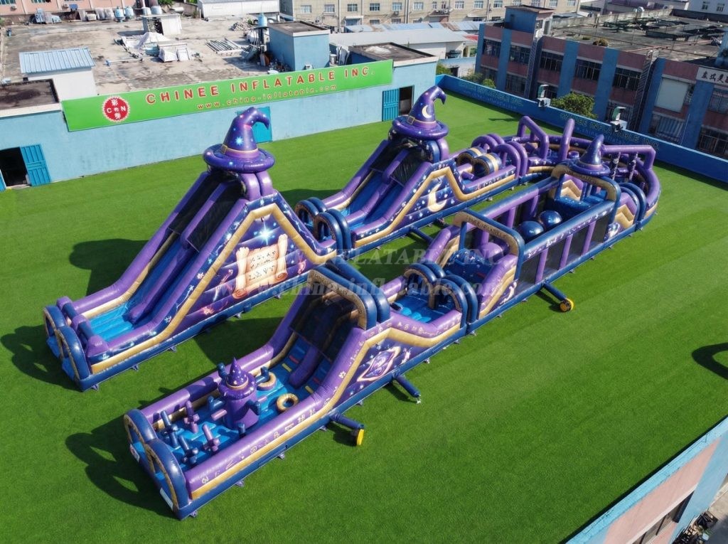 CR2-614 Wizard Theme Giant Inflatable Obstacle Courses Challenging Run