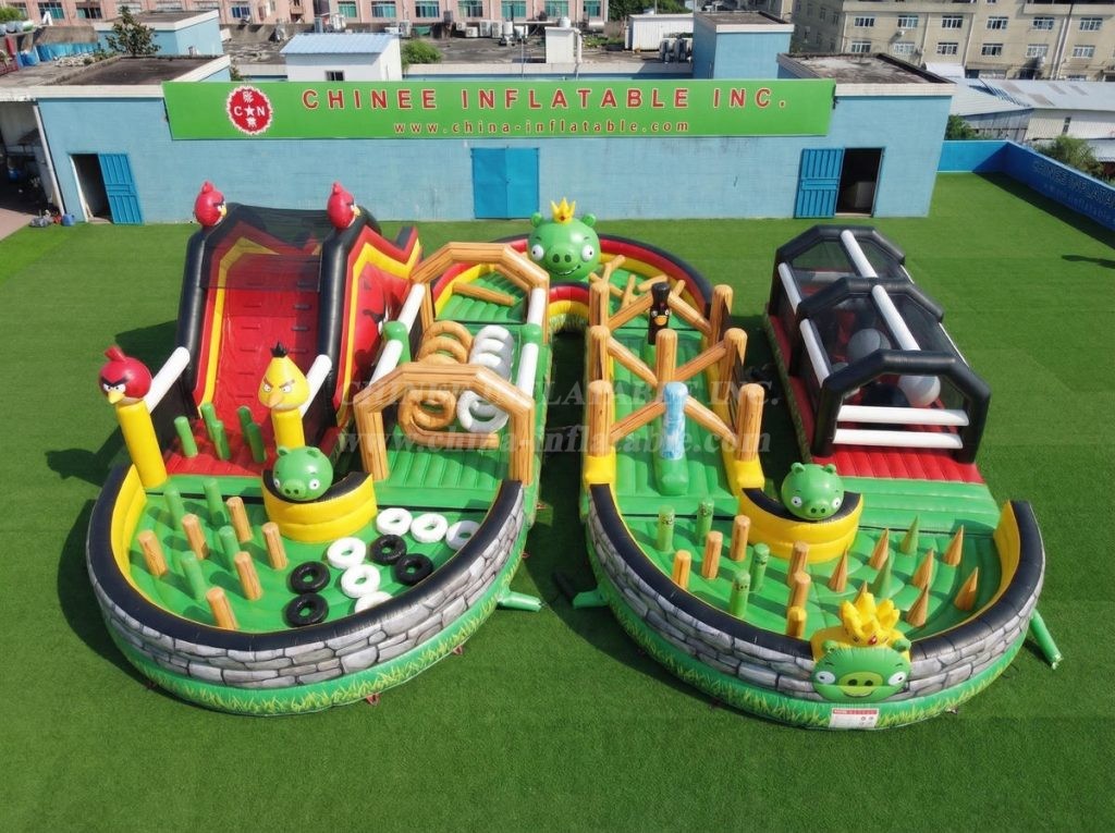 CR2-708 Angry Birds Theme Ginat Inflatable Obstacle Courses Challenging Run