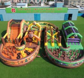 CR2-715 Boonie Bears Theme Ginat Inflatable Obstacle Courses Challenging Run