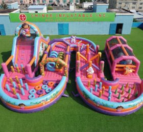 CR2-723 Dora Theme Ginat Inflatable Obstacle Courses Challenging Run