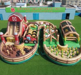 CR2-724 Farm Theme Ginat Inflatable Obstacle Courses Challenging Run