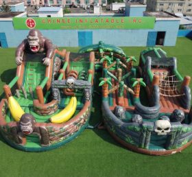 CR2-731 King Kong Theme Ginat Inflatable Obstacle Courses Challenging Run