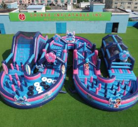 CR2-732 Lilo & Stitch Theme Ginat Inflatable Obstacle Courses Challenging Run