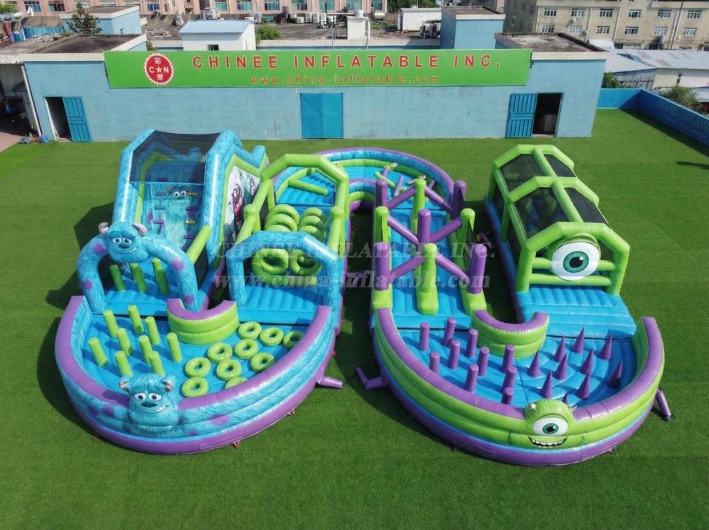 CR2-742 Monsters Inc Theme Ginat Inflatable Obstacle Courses Challenging Run