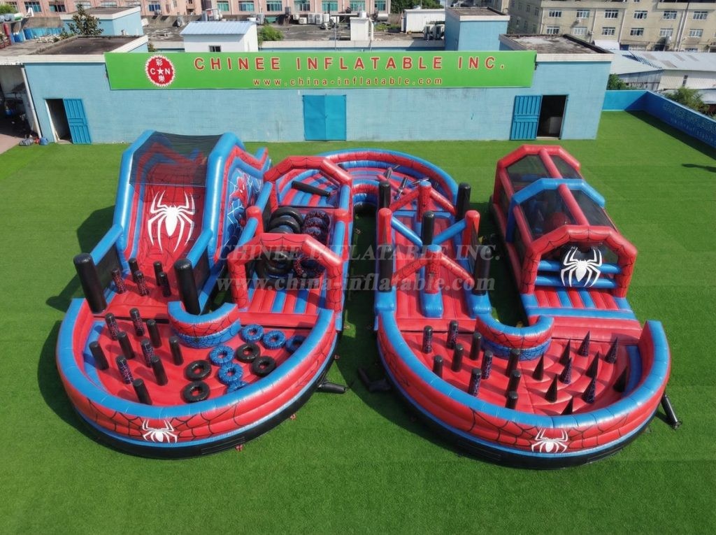 CR2-756 Spider-Man Theme Ginat Inflatable Obstacle Courses Challenging Run