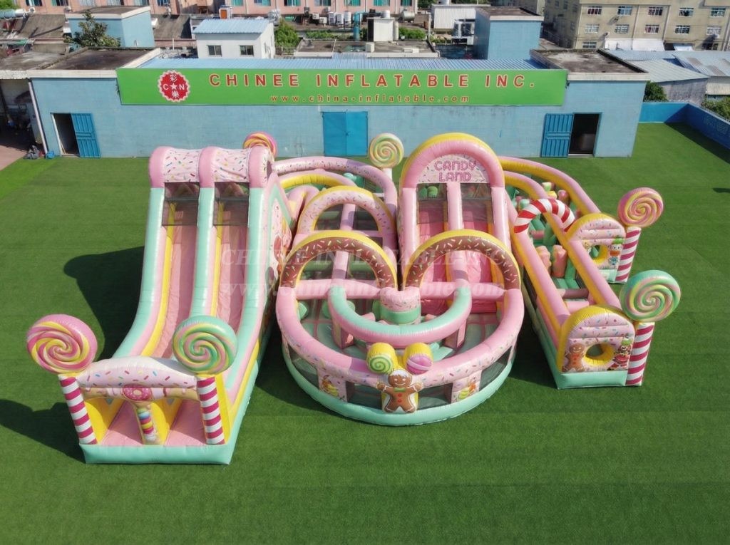 CR2-786 Candy Theme Giant Inflatable Obstacle Courses Challenging Run