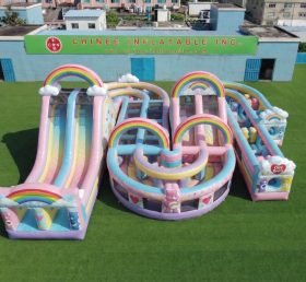 CR2-787 Care Bears Theme Giant Inflatable Obstacle Courses Challenging Run