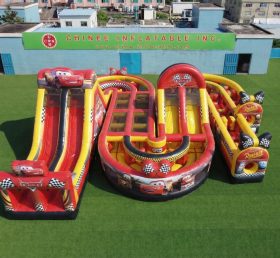 CR2-788 Cars Theme Giant Inflatable Obstacle Courses Challenging Run