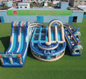 CR2-805 Lilo & Stitch Theme Giant Inflatable Obstacle Courses Challenging Run