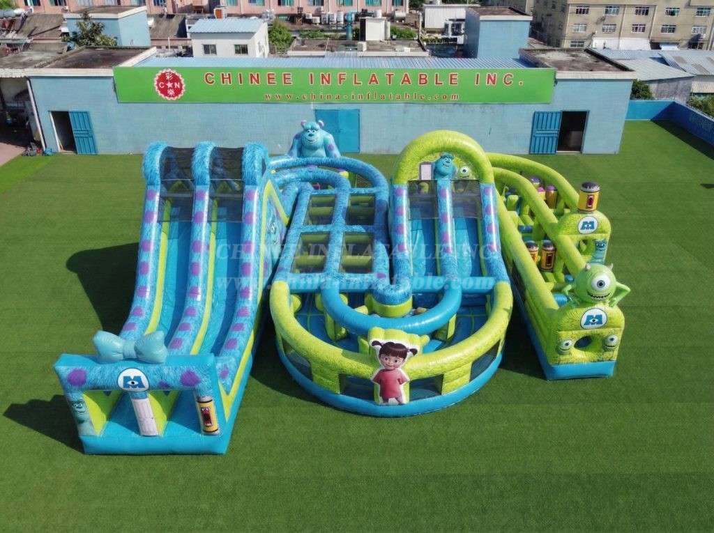 CR2-814 Monsters Inc Theme Giant Inflatable Obstacle Courses Challenging Run