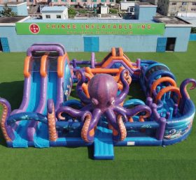 CR2-818 Octopus Theme Giant Inflatable Obstacle Courses Challenging Run