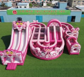 CR2-822 Pink Panther Theme Giant Inflatable Obstacle Courses Challenging Run