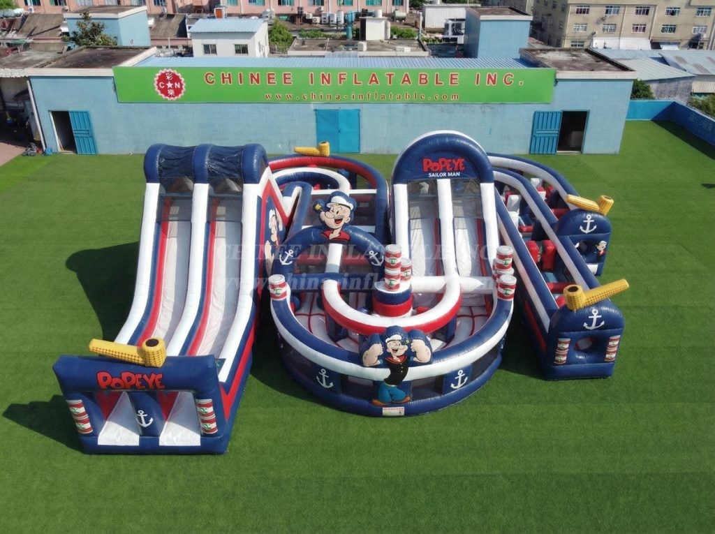CR2-825 Popeye Theme Giant Inflatable Obstacle Courses Challenging Run