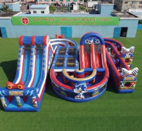 CR2-832 Sonic Theme Giant Inflatable Obstacle Courses Challenging Run