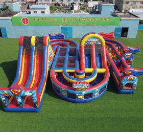 CR2-838 Superhero Theme Giant Inflatable Obstacle Courses Challenging Run