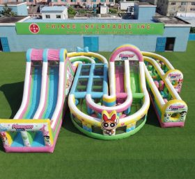 CR2-844 The Powerpuff Girls Theme Giant Inflatable Obstacle Courses Challenging Run