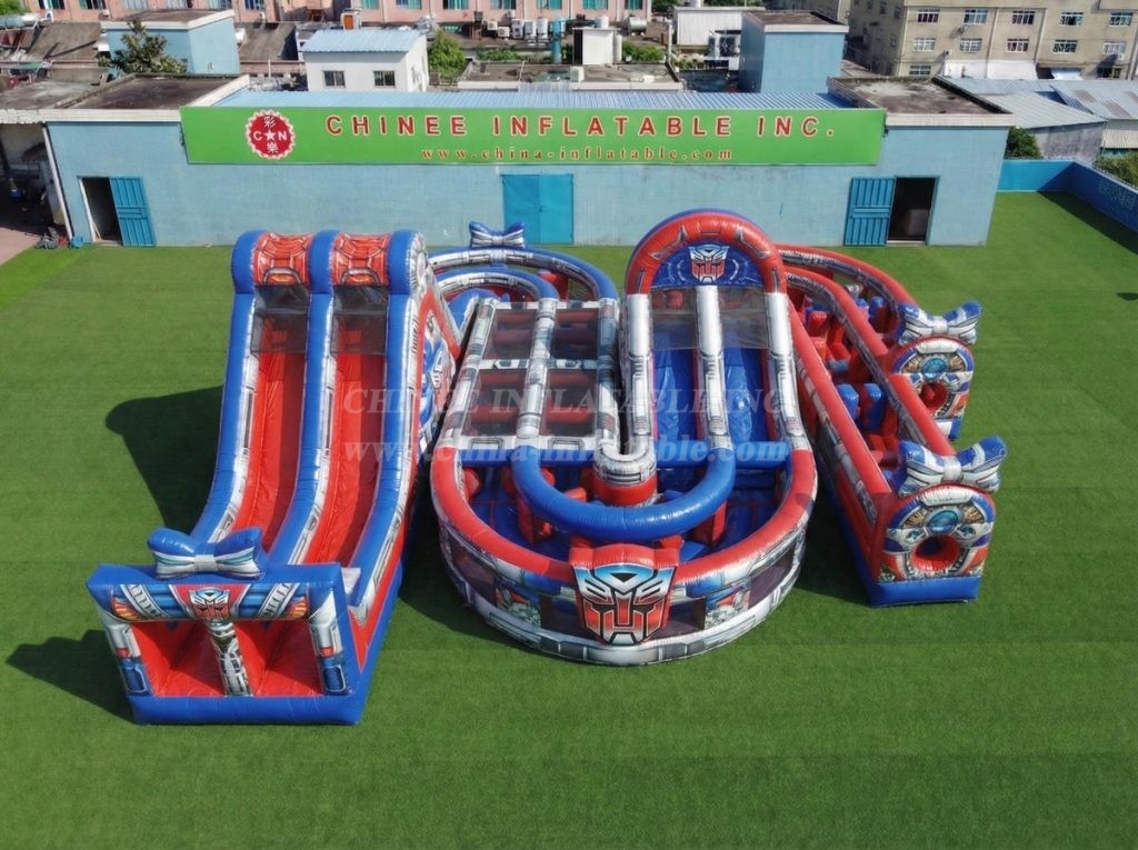 CR2-850 Transformers Theme Giant Inflatable Obstacle Courses Challenging Run