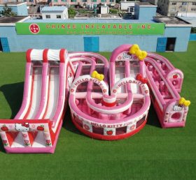 CR2-855 Hello Kitty Theme Giant Inflatable Obstacle Courses Challenging Run