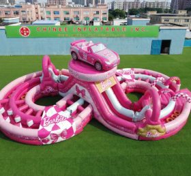 CR2-936 Barbie Theme Ginat Inflatable Obstacle Courses Challenging Run