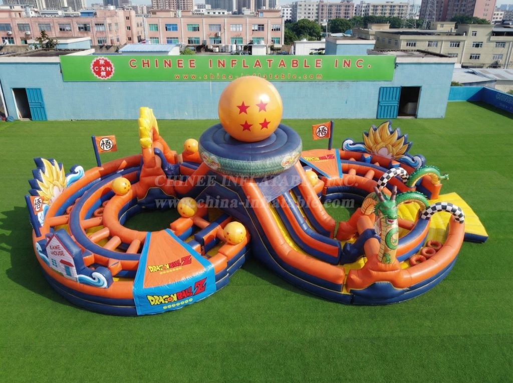 CR2-945 Dragon Ball Theme Ginat Inflatable Obstacle Courses Challenging Run