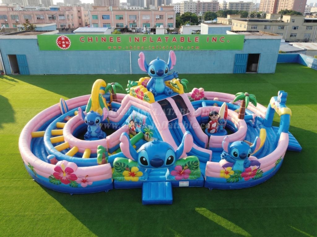 CR2-951 Lilo & Stitch Theme Ginat Inflatable Obstacle Courses Challenging Run