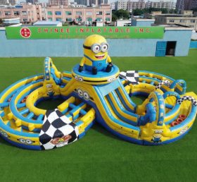 CR2-957 Minions Theme Ginat Inflatable Obstacle Courses Challenging Run
