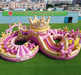 CR2-967 Princess Parties Theme Ginat Inflatable Obstacle Courses Challenging Run