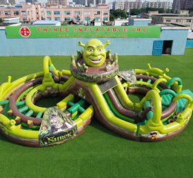 CR2-970 Shrek Theme Ginat Inflatable Obstacle Courses Challenging Run