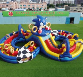 CR2-972 Sonic Theme Ginat Inflatable Obstacle Courses Challenging Run