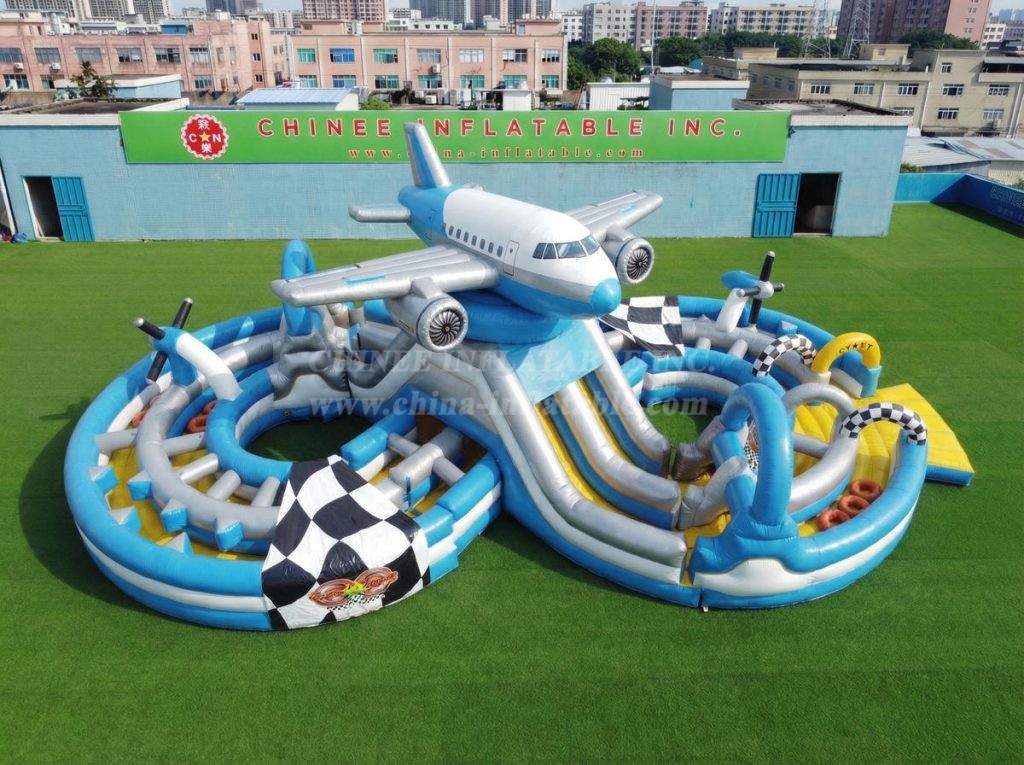 CR2-985 Airplane Theme Ginat Inflatable Obstacle Courses Challenging Run