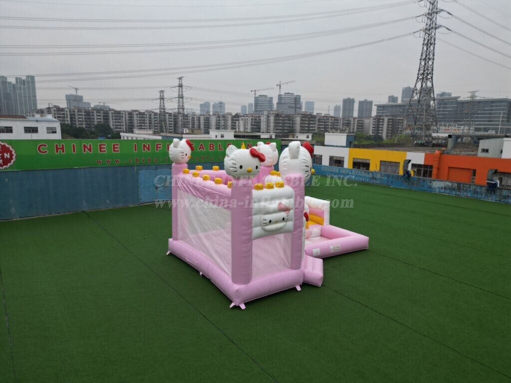 T2-8799 Hello Kitty Theme Bouncy Castle with Slide & Pool