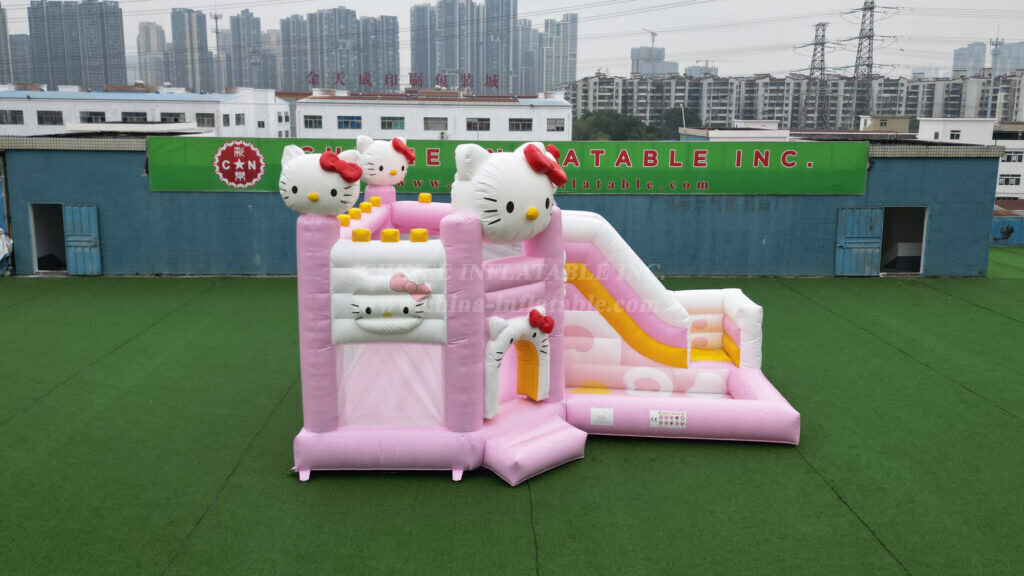 T2-8799 Hello Kitty Theme Bouncy Castle with Slide & Pool