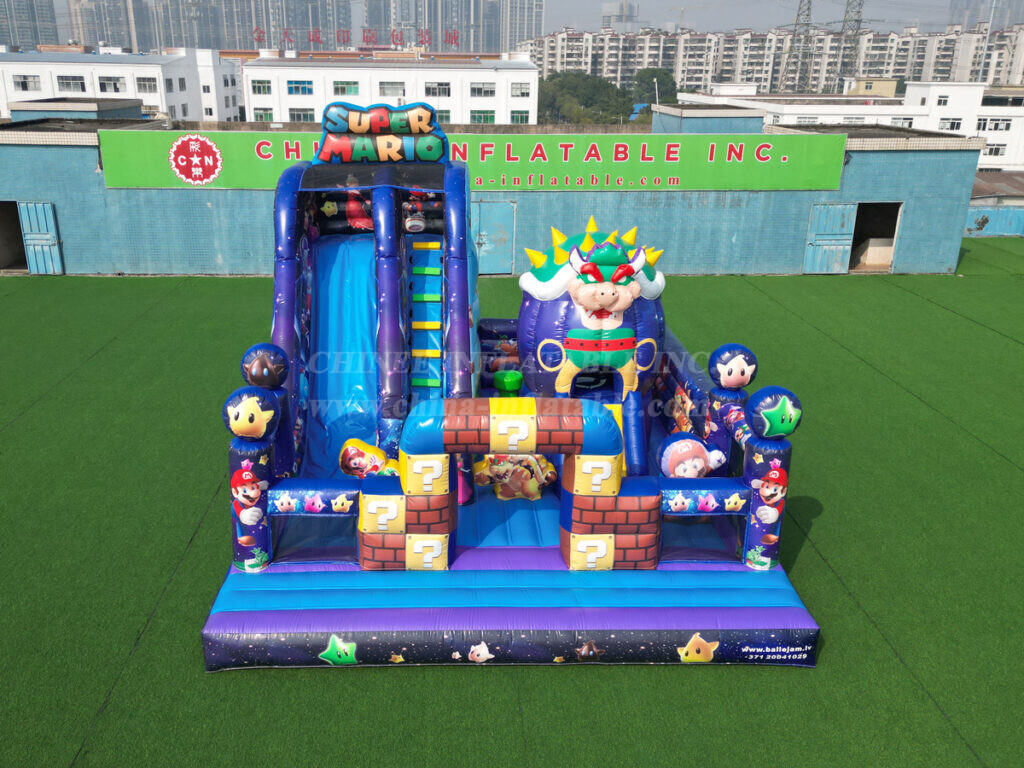 T8-1771 Super Mario-themed inflatable castle with slide