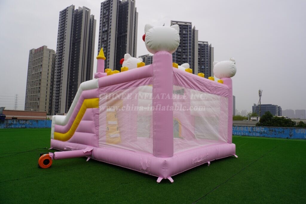 T2-8799 Hello Kitty Theme Bouncy Castle with Slide & Pool