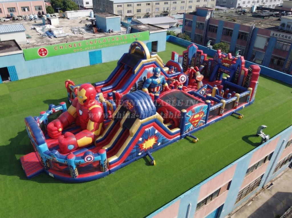 GF3-1037 Superhero Theme Inflatable Playground