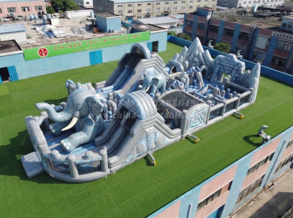 GF3-701 Elephant Theme Inflatable Playground