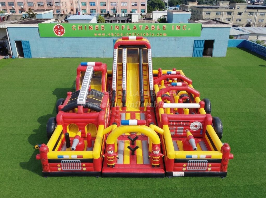 GF3-750 Firetruck Theme Inflatable Playground