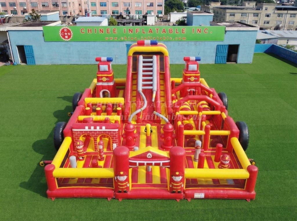 GF3-751 Firetruck Theme Inflatable Playground