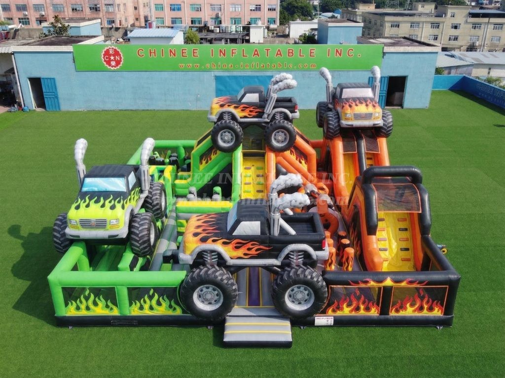 GF3-764 Monster Trucks Theme Inflatable Playground