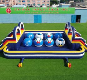T11-4751D Donald Duck Theme Inflatable Dual Wipeout Big Balls Obstacle Course