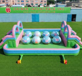 T11-4751R Peppa Pig Theme Inflatable Dual Wipeout Big Balls Obstacle Course